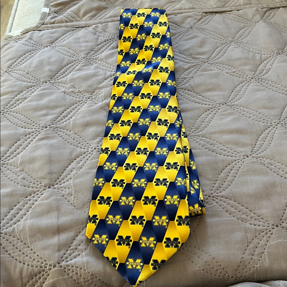 University of Michigan Yellow and Blue Tie